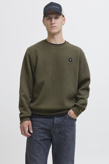 Jack & Jones Trui JCOGEO SWEAT CREW NECK SMU 12266637 Grape Leaf