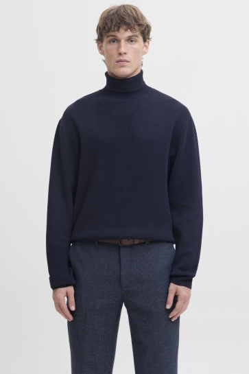 Jack & Jones JPRBLAMILANO STITCH KNIT ROLL NECK 12285093 Naval Academy/Melange