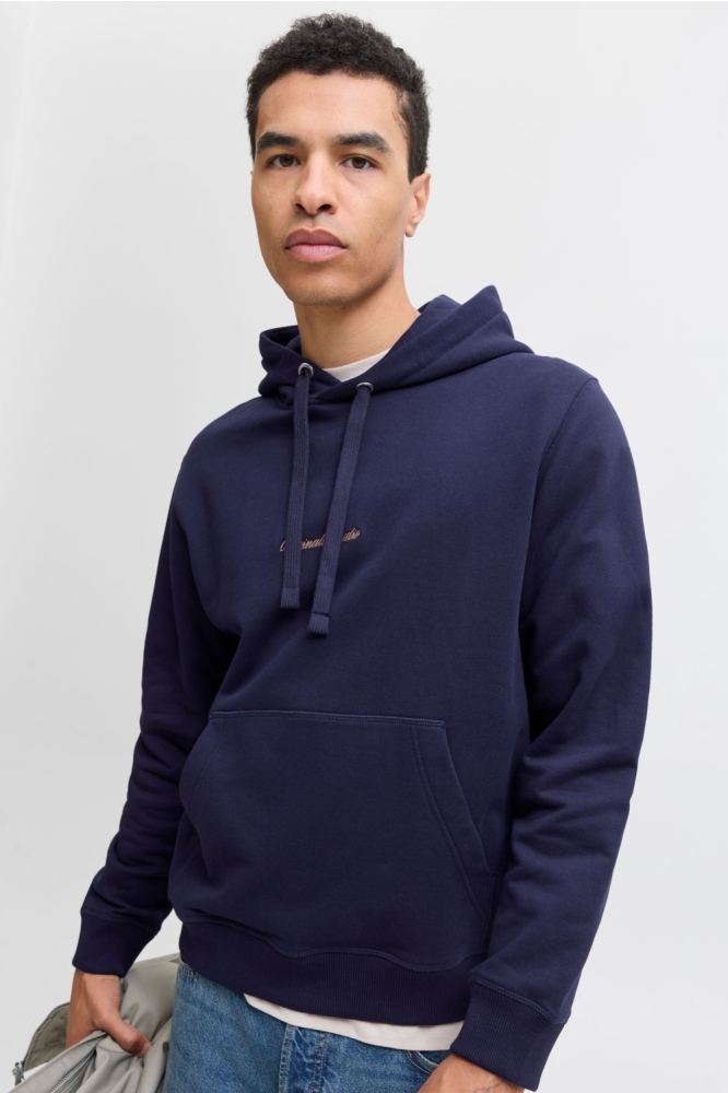 Jack & Jones blauwe heren sweater | Model zijaanzicht