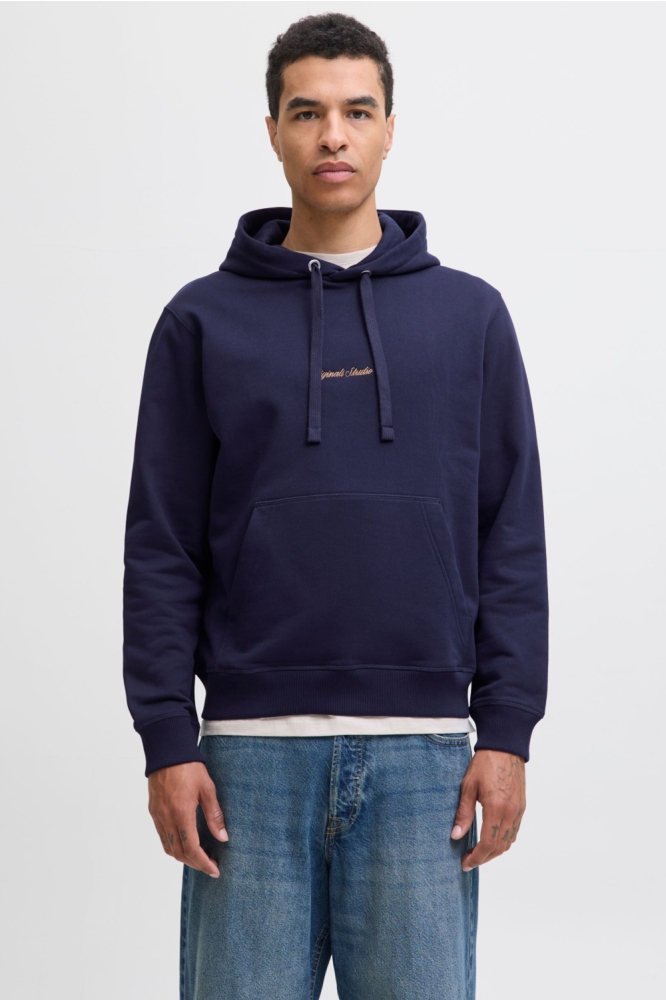 Jack & Jones blauwe heren sweater | Model vooraanzicht