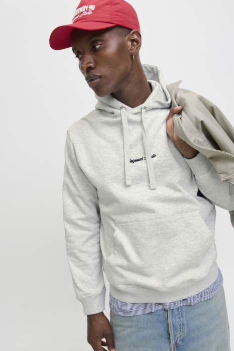 Jack & Jones grijze heren sweater | Model vooraanzicht