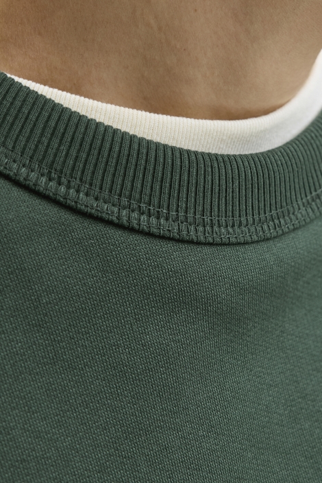 Jack & Jones groene heren sweater | Close up