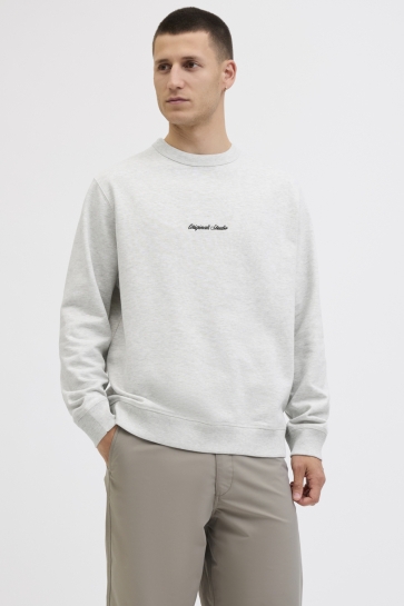 Jack & Jones JORNORREBRO EMB SWEAT CREW NOOS 12282893 WHITE MELANGE
