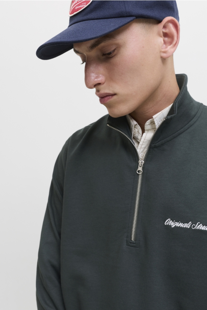 Jack & Jones groene heren sweater | Close up