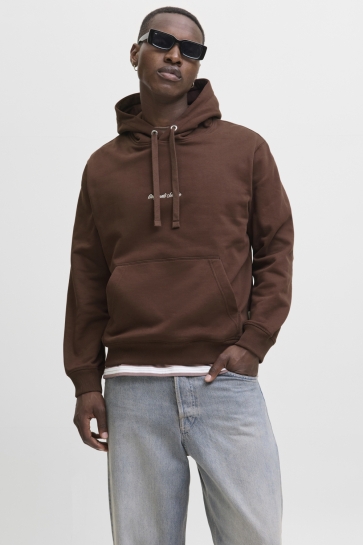 Jack & Jones Trui JORNORREBRO EMB SWEAT HOOD NOOS 12282861 Deep Mahogany