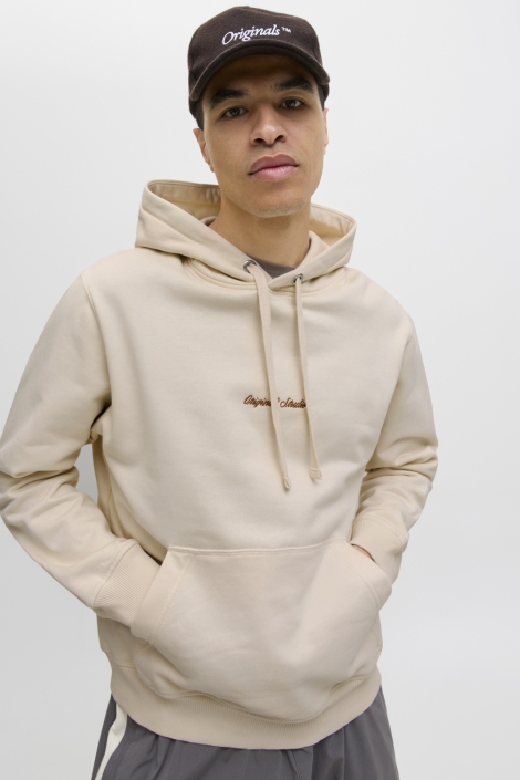 Jack & Jones beige heren sweater | Model vooraanzicht