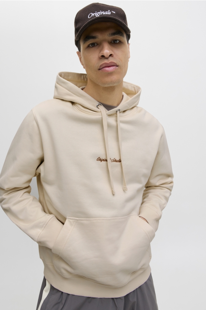 Jack & Jones beige heren sweater | Model vooraanzicht