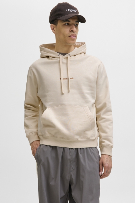 Jack & Jones beige heren sweater | Model vooraanzicht