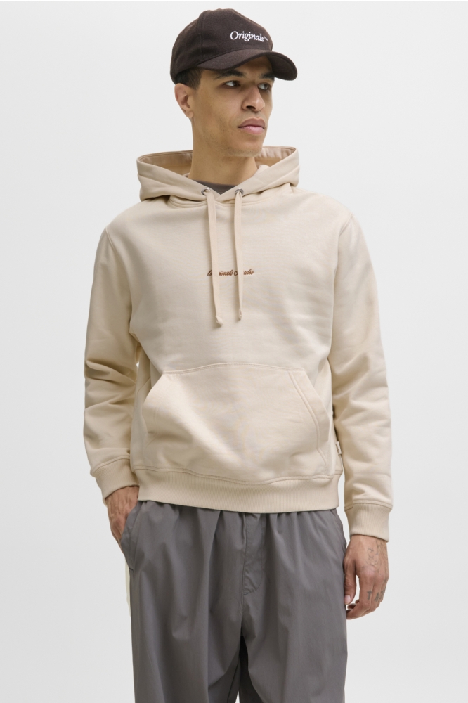 Jack & Jones beige heren sweater | Model vooraanzicht