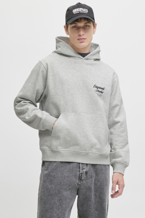 Jack & Jones grijze heren sweater | Model vooraanzicht