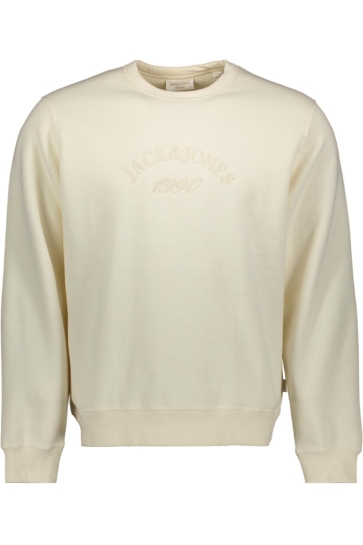 Jack & Jones JORBLEECKER BRANDING SWEAT CREW BF 12286775 ANTIQUE WHITE/JJ
