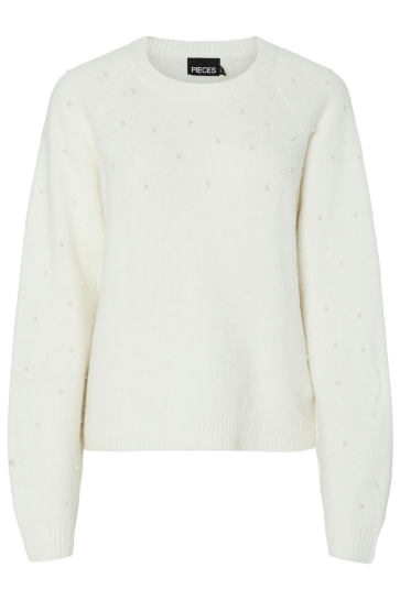 Pieces PCPAM LS O-NECK OVERSIZE PEARL KNIT 17160797 CLOUD DANCER/PEARL