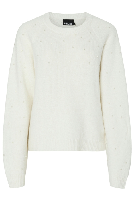 Pieces witte dames trui | Vooraanzicht