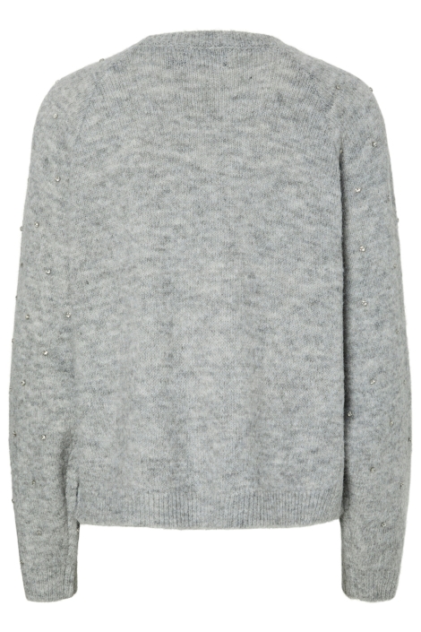 Pieces grijze dames trui | Achteraanzicht