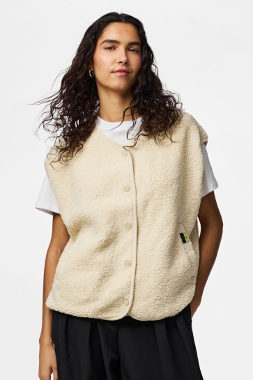 Pieces Gilet PCKATTY TEDDY VEST BC 17162344 Birch