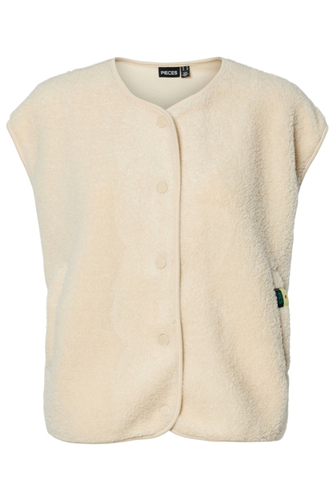 Pieces beige dames gilet | Vooraanzicht
