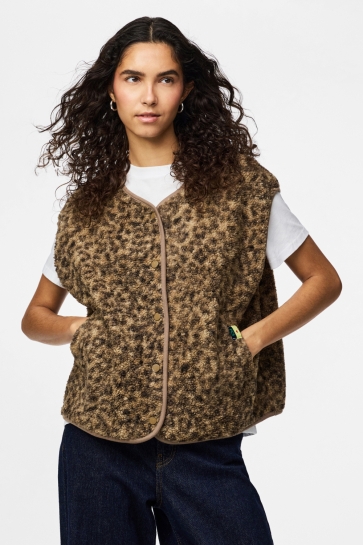 Pieces pckatty teddy vest bc Camel