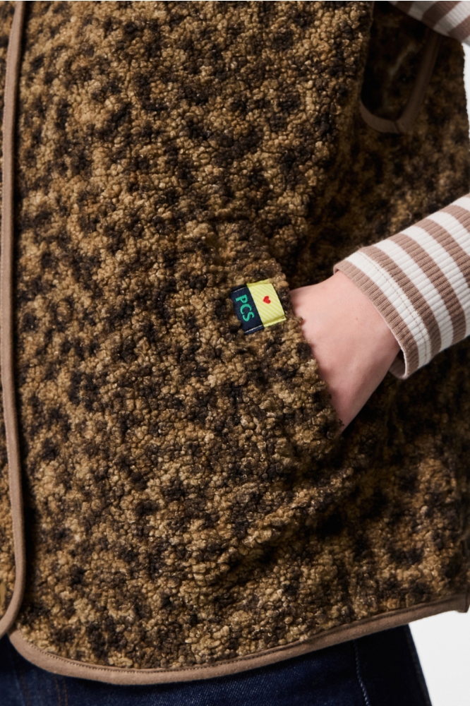 Pieces camel dames gilet | Kleurstaal