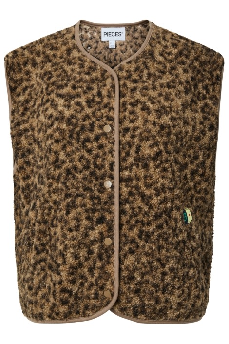 Pieces camel dames gilet | Vooraanzicht