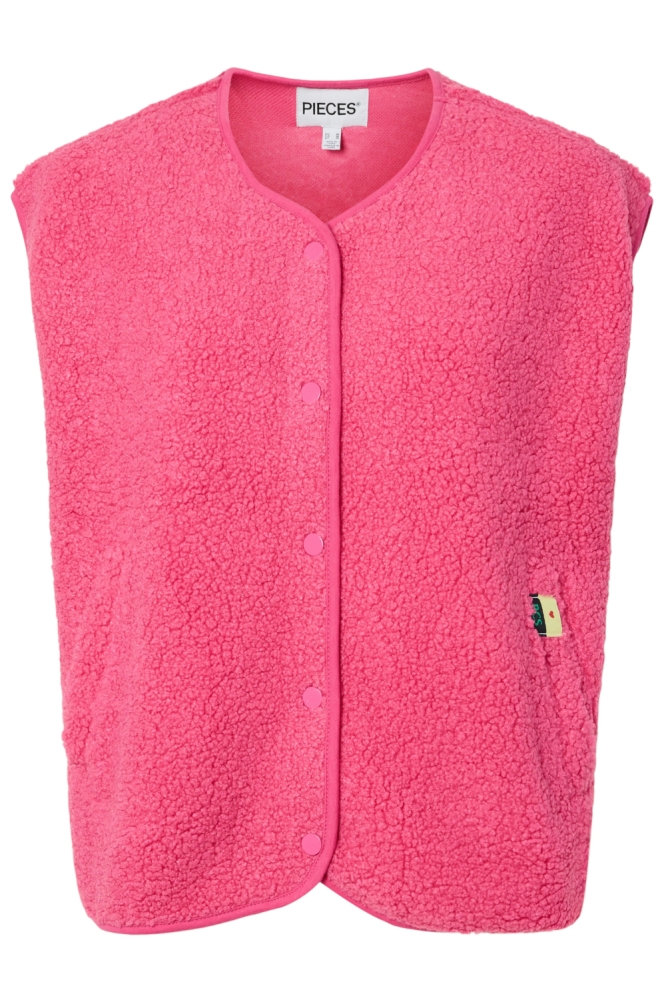Pieces roze dames gilet | Vooraanzicht