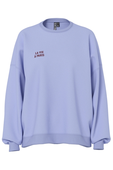 Pieces Trui PCFILI LS O-NECK OVERSIZED SWEAT JR 17163588 Baby Lavender/Front prin