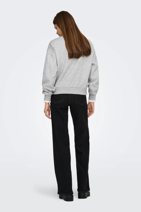 Only grijze dames sweater | Model achteraanzicht