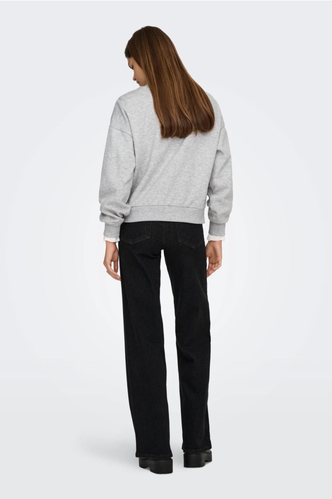 Only grijze dames sweater | Model achteraanzicht