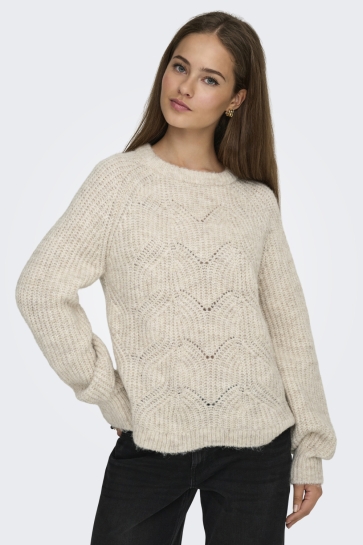 Only Trui ONLGILA LIFE LS STRUCTURE O-NECK BF 15358569 Whitecap Gray/Melange