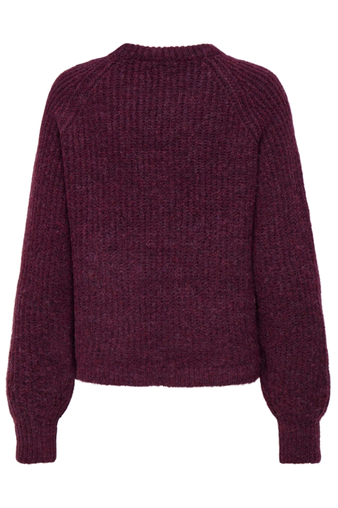 Only bordeaux dames trui | Achteraanzicht