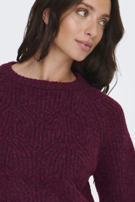 Only bordeaux dames trui | Close up