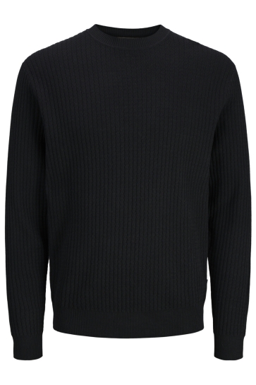 Jack & Jones Trui JPRBLUBARKLEY KNIT CREW NECK CH LN 12286611 BLACK/SOLID