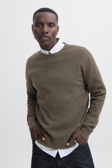 Jack & Jones Trui JPRBLUBARKLEY KNIT CREW NECK CH LN 12286611 CROCODILLE TWIST