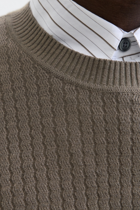 Jack & Jones bruine heren trui | Close up