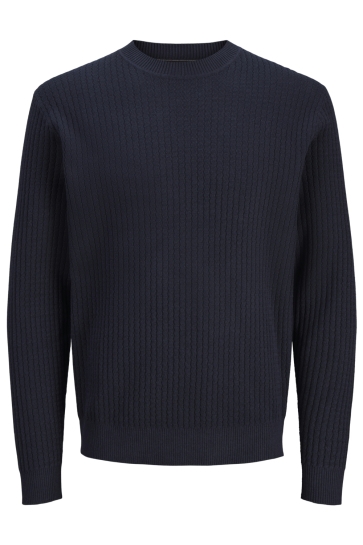 Jack & Jones JPRBLUBARKLEY KNIT CREW NECK CH LN 12286611 NIGHT SKY/SOLID