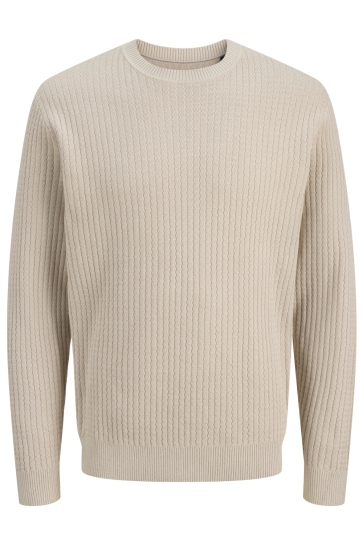 Jack & Jones Trui JPRBLUBARKLEY KNIT CREW NECK CH LN 12286611 SIMPLY TAUPE/TWIST
