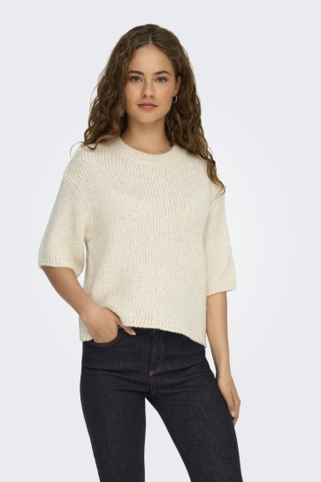 Jacqueline de Yong Trui JDYLINEA S/S PULLOVER O-NECK KNT NO 15367237 BIRCH