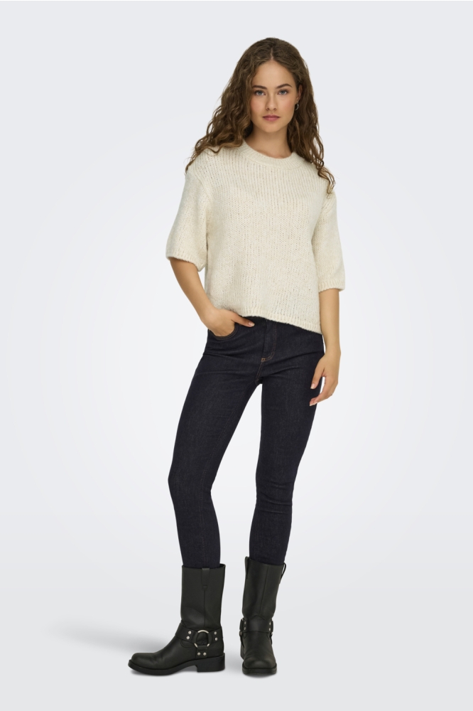 Jacqueline de Yong beige dames trui | Model vooraanzicht