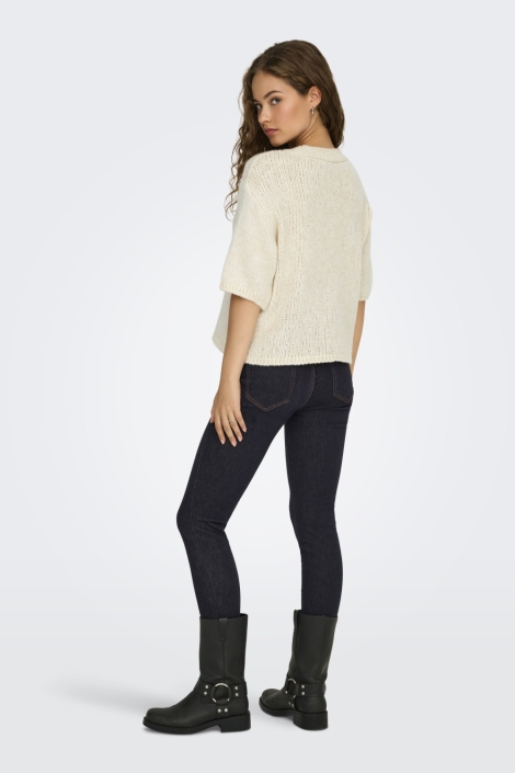 Jacqueline de Yong beige dames trui | Model achteraanzicht