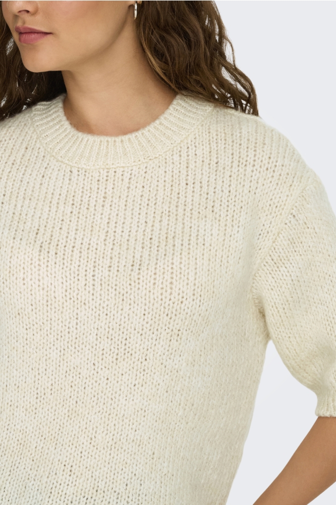 Jacqueline de Yong beige dames trui | Close up