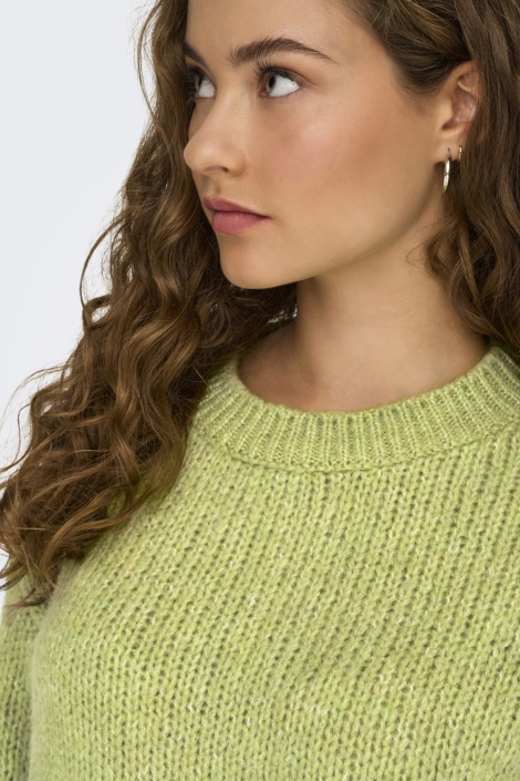 Jacqueline de Yong groene dames trui | Close up