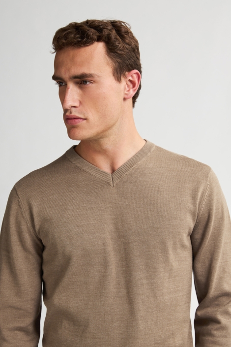 Petrol Industries camel heren trui | Close up