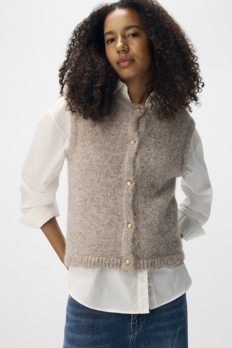 Object zand dames gilet | Model vooraanzicht