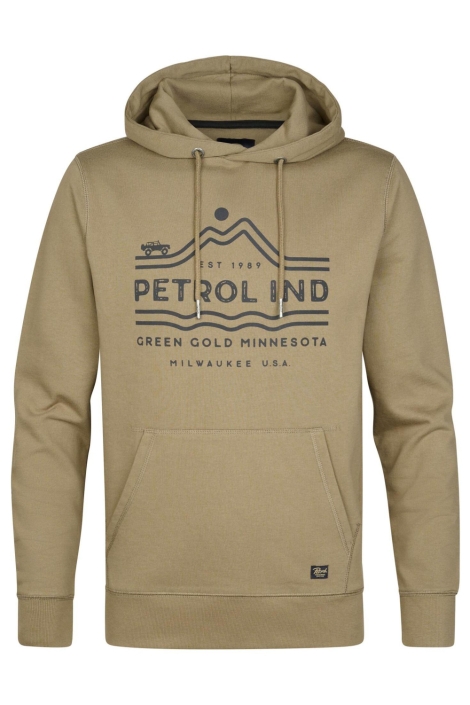 Petrol Industries taupe heren sweater | Vooraanzicht