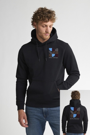 Petrol Industries Trui SWEATER HOODED PRINT M 3050 SWH308 9111 Deep Black