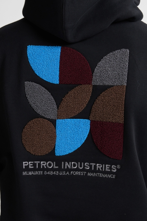 Petrol Industries zwarte heren sweater | Close up