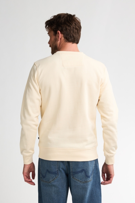 Petrol Industries beige heren sweater | Model achteraanzicht
