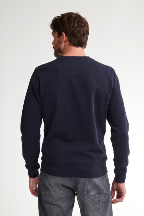 Petrol Industries blauwe heren sweater | Achteraanzicht