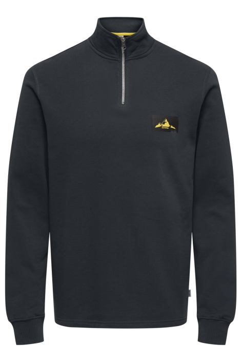 Only & Sons blauwe heren sweater | Vooraanzicht