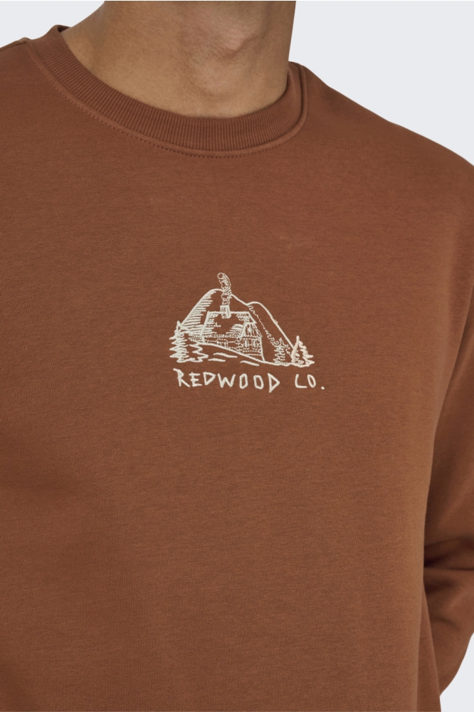 Only & Sons cognac heren sweater | Kleurstaal