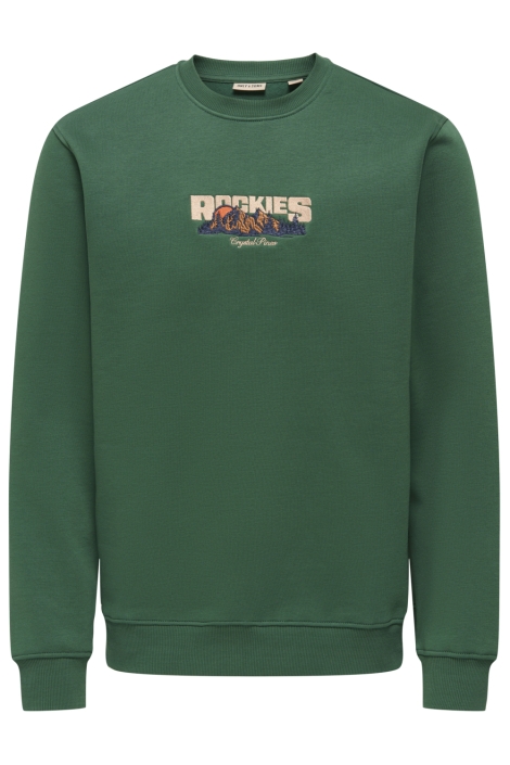 Only & Sons groene heren sweater | Vooraanzicht